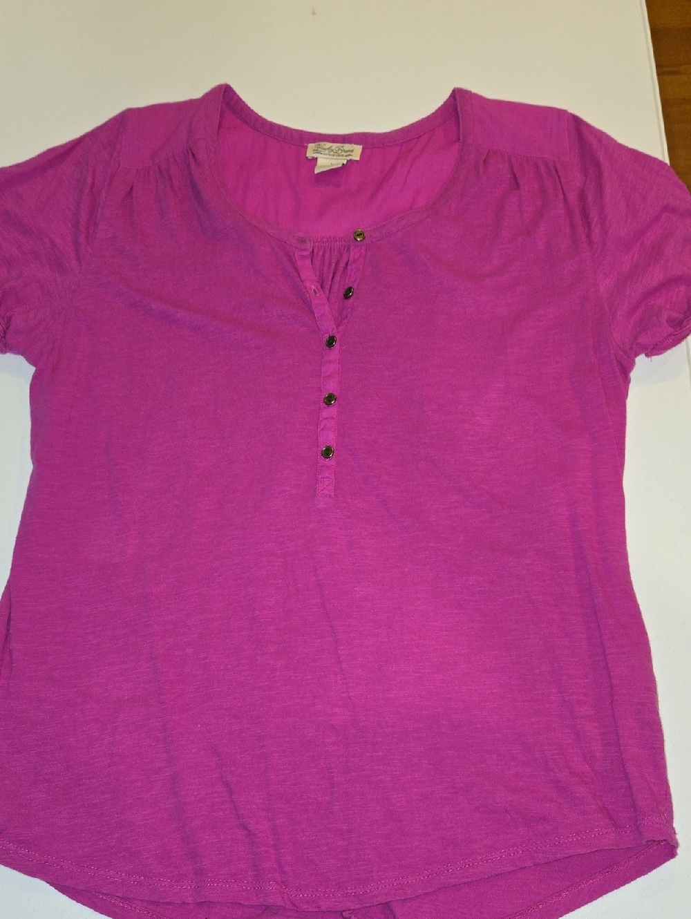Lucky Brand Fuchsia Short-Sleeve Henley Tee